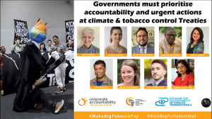 Will governments make big tobacco pay and kick big polluters out of treaty meetings?